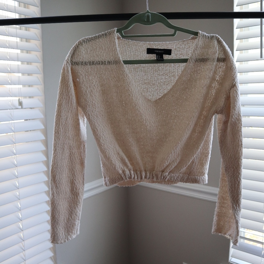 Cream Crop Sweater